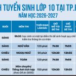 lịch thi tuyển sinh lớp 10 tphcm năm 2026